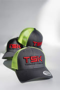 TSK Trucker Hat TeslaService.LA – Black Neon Green Snapback Cap