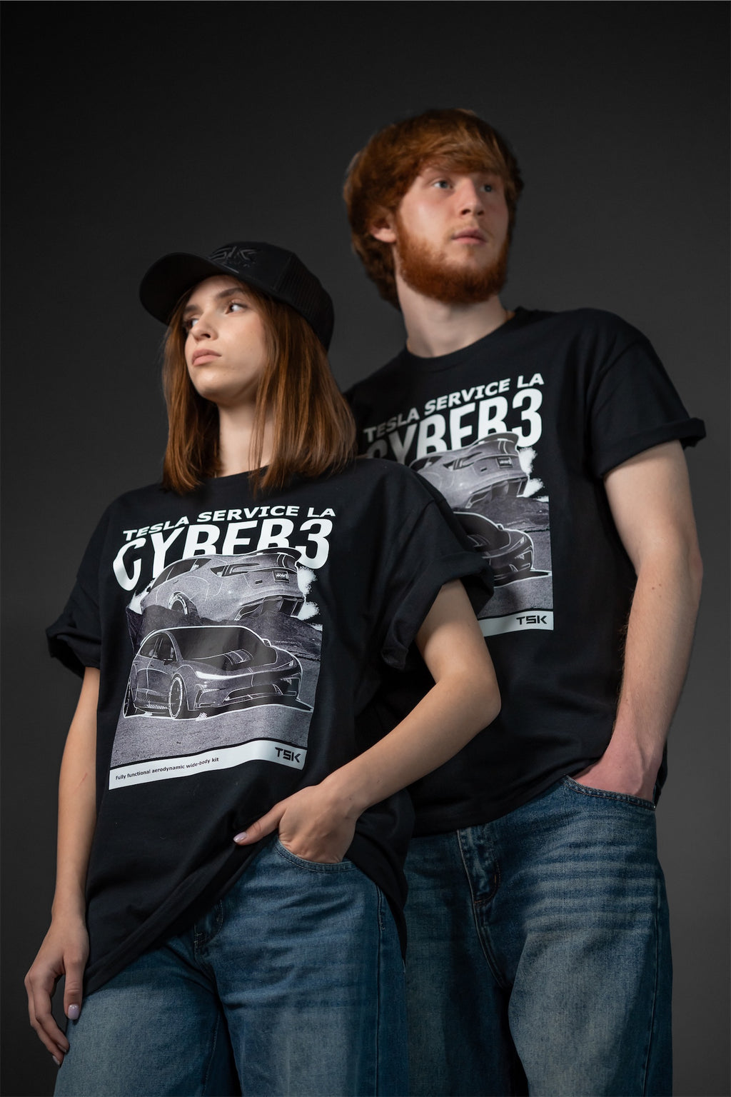 TSK CYBER3 Graphic T-Shirt – Tesla Service LA Edition (Black)