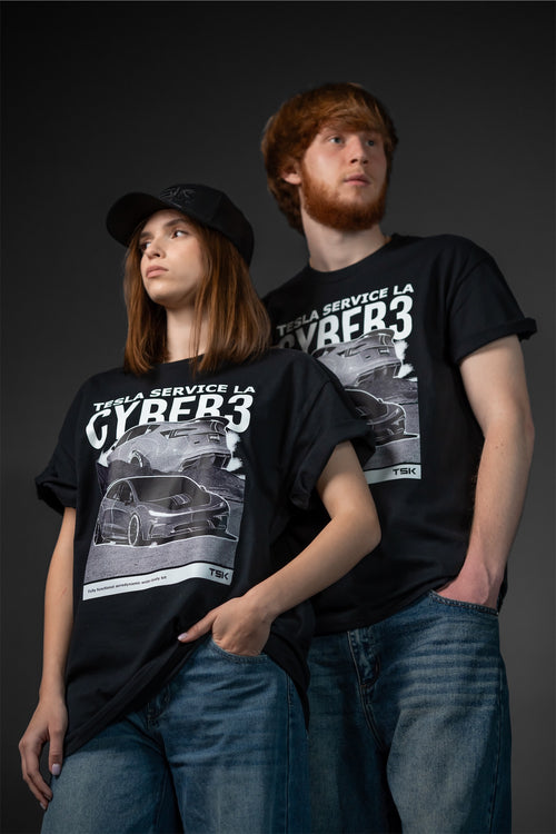 TSK CYBER3 Graphic T-Shirt – Tesla Service LA Edition (Black)
