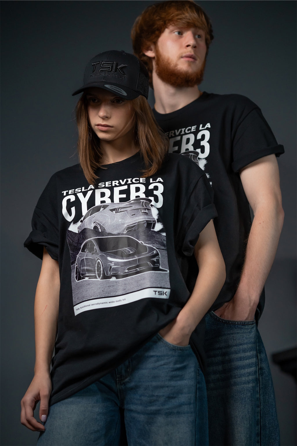 TSK CYBER3 Graphic T-Shirt – Tesla Service LA Edition (Black)