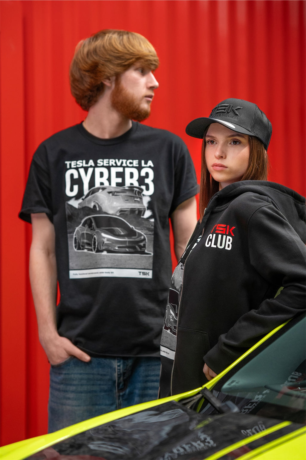 TSK CYBER3 Graphic T-Shirt – Tesla Service LA Edition (Black)